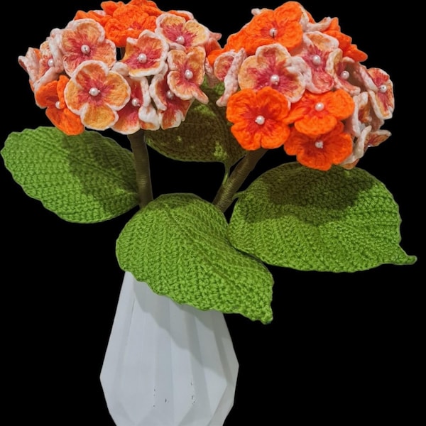 Crochet Hydrangea flower