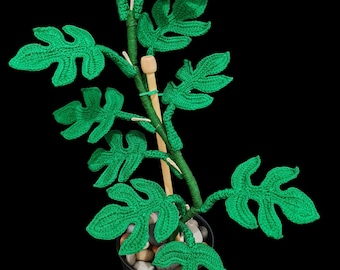 Schema facile per realizzare la pianta Monstera Ginny all'uncinetto / Decorazione fai da te con foglie (schema PDF)