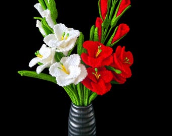 Easy Crochet Gladiolus Flower Pattern PDF | DIY Floral Crochet Decor | Instant Digital Download | No Physical Item | Video Guide link