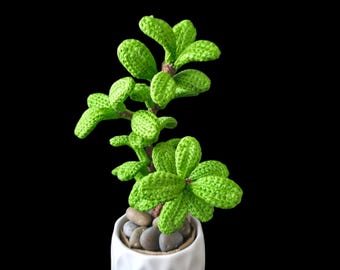 Easy Crochet Jade Plant, Digital Download Succulent Decor PDF pattern