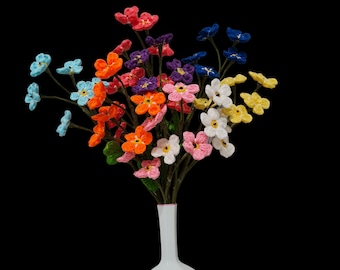 Easy Crochet Forget Me Not Flower Pattern | DIY Floral Decor (PDF Pattern)