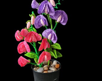 Easy Crochet Sweetpea Flower Pattern | DIY Floral Decor (PDF Pattern)