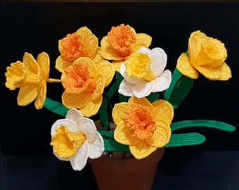 Easy Crochet Daffodil Flower Pattern | DIY Floral Decor (PDF Pattern)