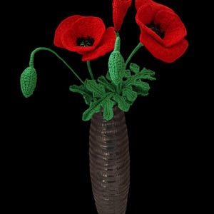 Easy Crochet Poppy Flower Pattern PDF | DIY Crochet Floral Decor with Free Video Tutorial | Affordable Step-by-Step Guide