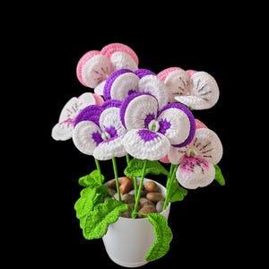 Easy Crochet Pansy Flower Pattern PDF | DIY Crochet Floral Decor with Free Video Tutorial | Affordable Step-by-Step Guide