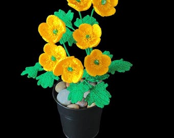 Schema facile per realizzare un fiore di ranuncolo all'uncinetto / Decorazione floreale fai da te (schema PDF)