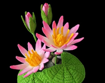 Motif de fleurs de nénuphar au crochet facile (PDF)