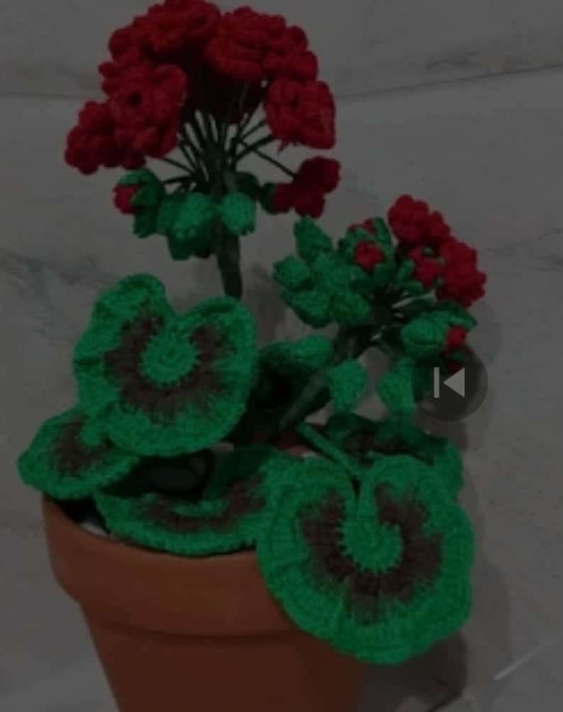 Easy Crochet Red Geranium Flower Pattern | DIY Floral Decor (PDF ...