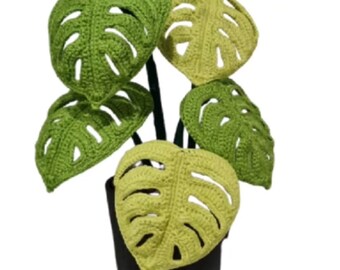 Einfach zu hkeln Monstera Blatt Muster | DIY Pflanzen Dekor (PDF  Nhanleitung) - Etsy.de