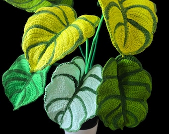 Easy Crochet Dragon Scale Alocasia Plant Pattern | DIY Leafy Decor (PDF Pattern)