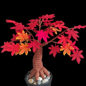 Einfaches Häkelmuster Ahorn Baum Bonsai Muster PDF | DIY häkeln Bonsai Dekor mit kostenlose Video-Anleitung | Erschwingliche Schritt-für-Schritt-Anleitung
