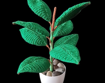 Easy Crochet Rubber Plant Pattern | DIY Leaf Decor (PDF Pattern)