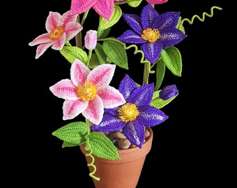 Easy Crochet Clematis Flower Pattern | DIY Floral Decor (PDF Pattern)