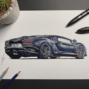 How to draw a Lamborghini car step by step drawing  YouTube