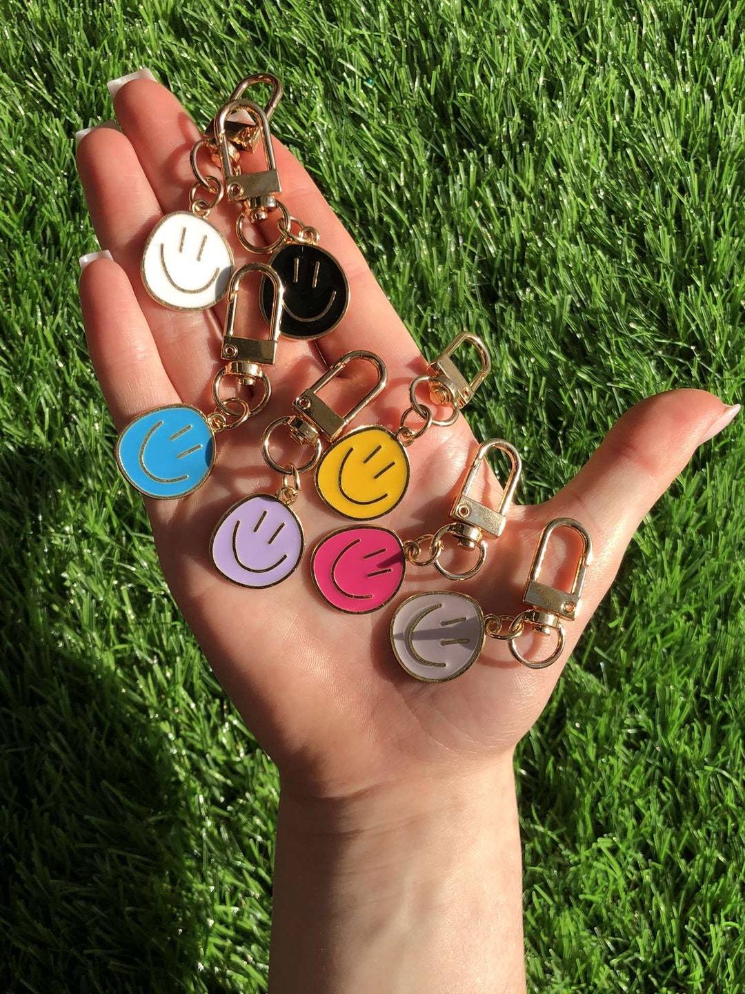 Smiley Face Key Rings Etsy