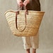60% Off STRAW BAG Handmade with leather, French Market Basket, french market bag, Straw basket, french basket, grocery market bag