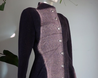 Vintage 50s Missoni Alpaca wool coat in aubergine purple