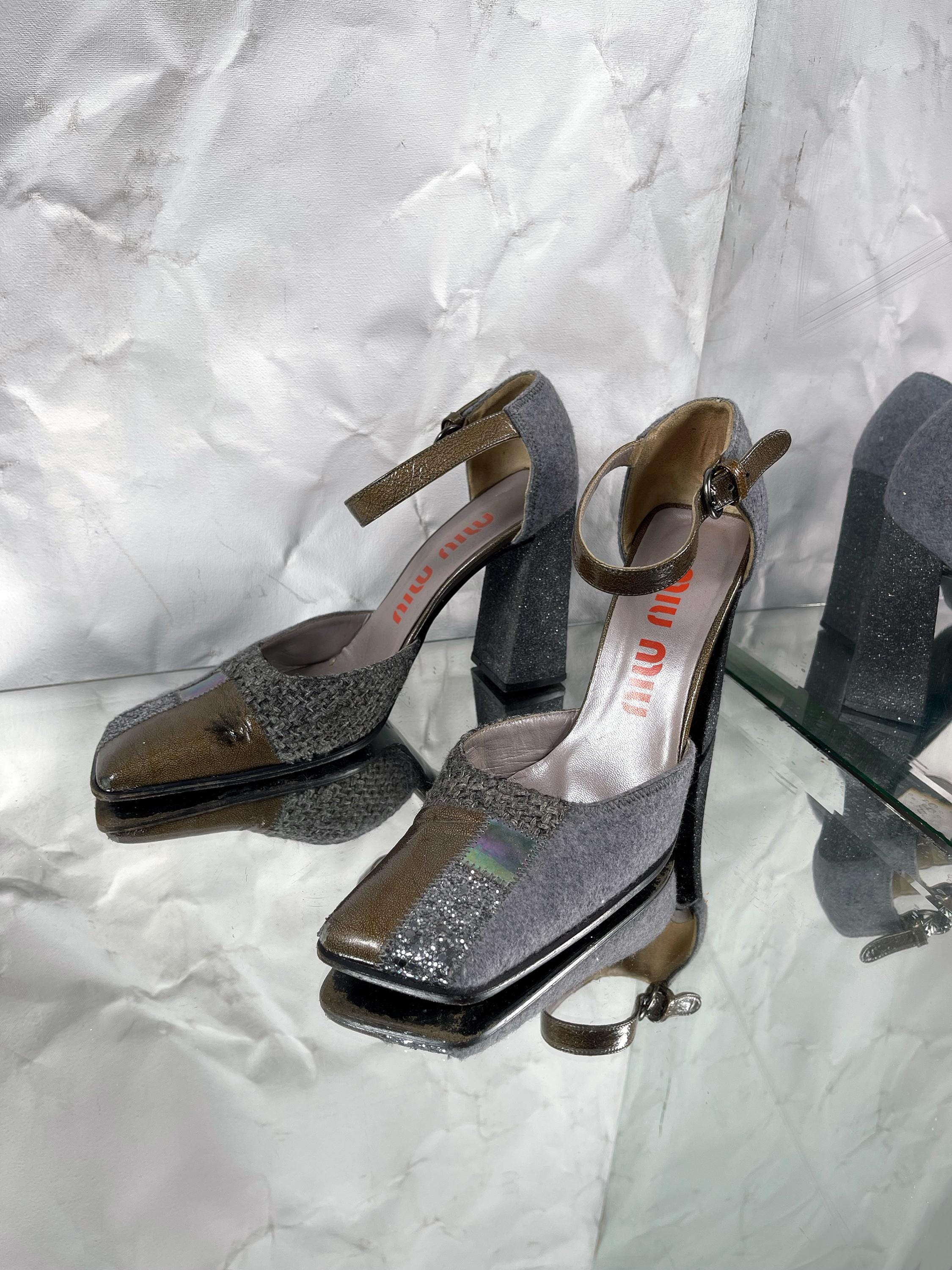 Vintage Miu Miu FW 1998 Patchwork Heels - Etsy Australia