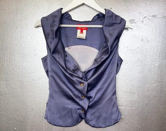 Vivienne Westwood Red Label F/W 2007 purple dotted silk vest blouse