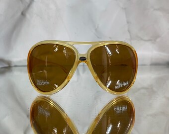Vintage Jean Paul Gaultier S/S 2006 Unisex yellow shield aviator sunglasses