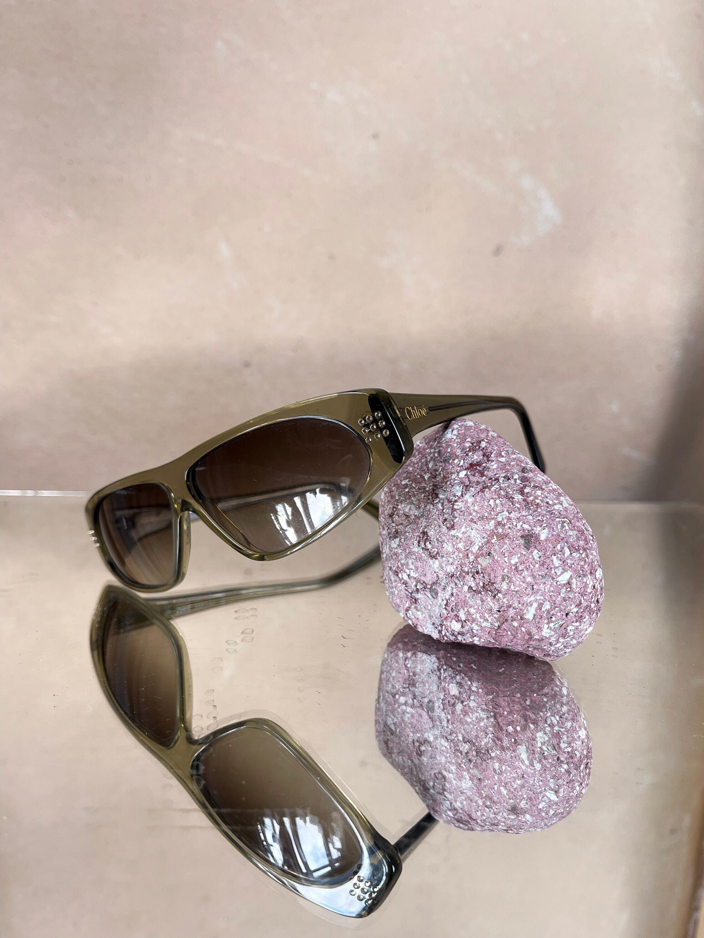 Gafas de sol Vintage Chloe tintadas con montura caqui España