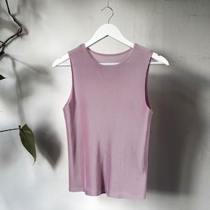 Issey Miyake Pleats Please pale pink tank top