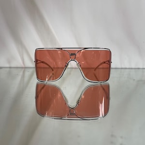 90s Jean Paul Gaultier unisex shield sunglasses in peach orange