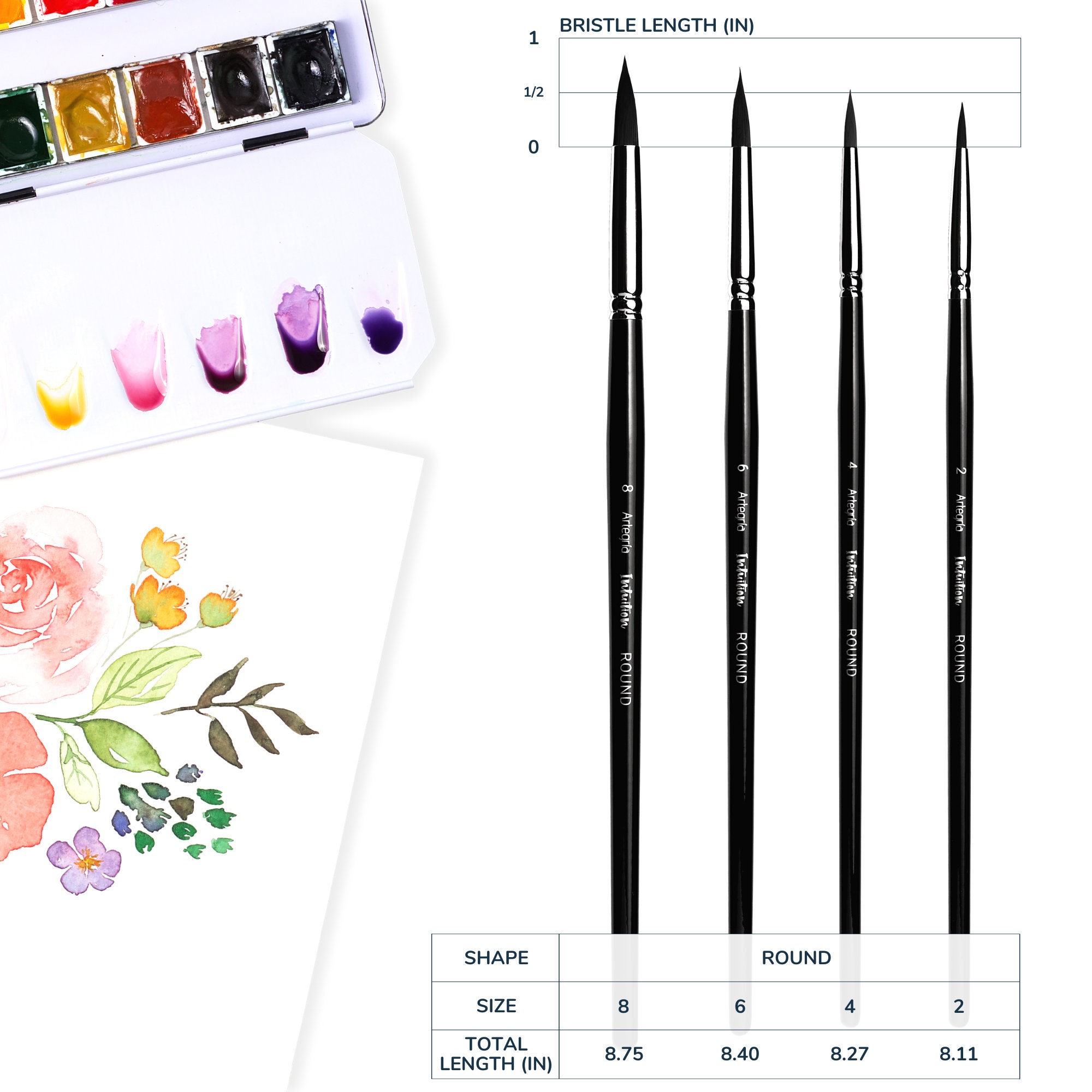 ARTEGRIA Detail Paint Brush Set 8 Miniature Paint Brushes for Small Scale  Model Art, Paint by Numbers for Adults Acrylic Watercolor Oil 