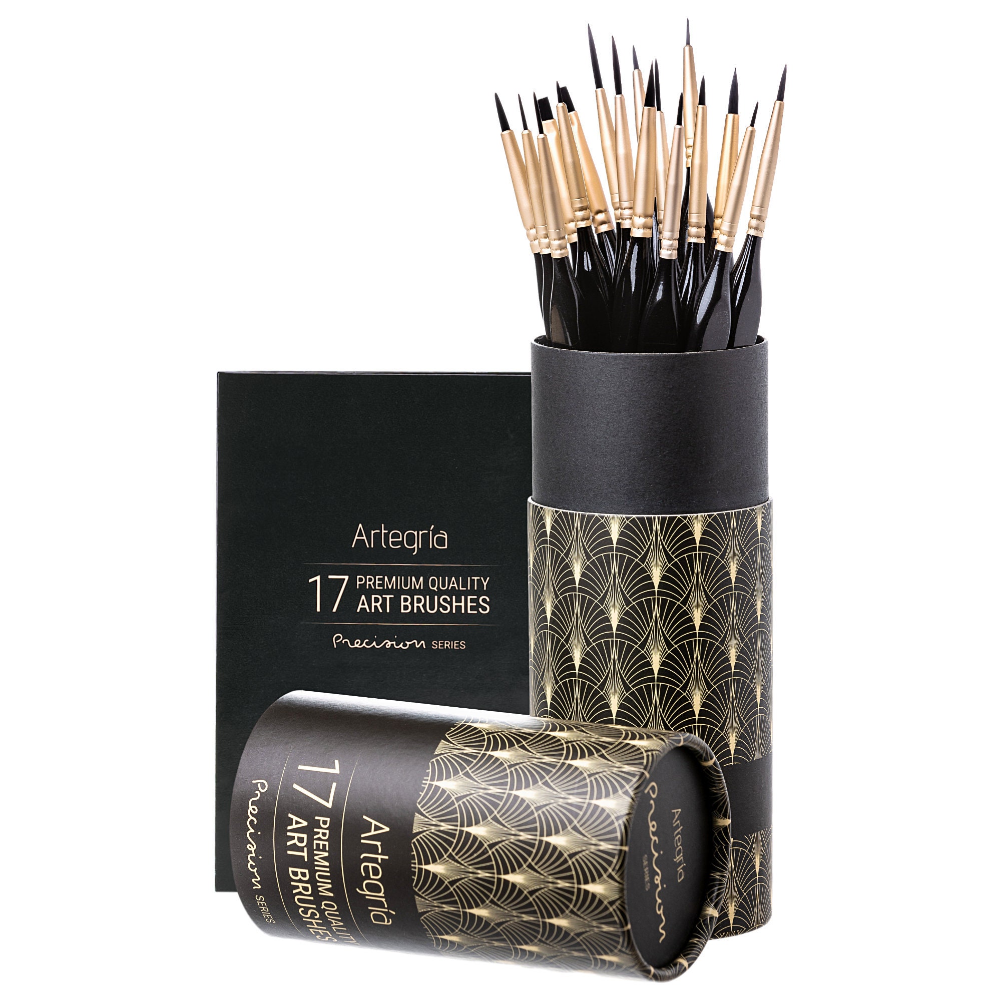 ARTEGRIA Detail Paint Brush Set - 5 Miniature Paint Brushes Size