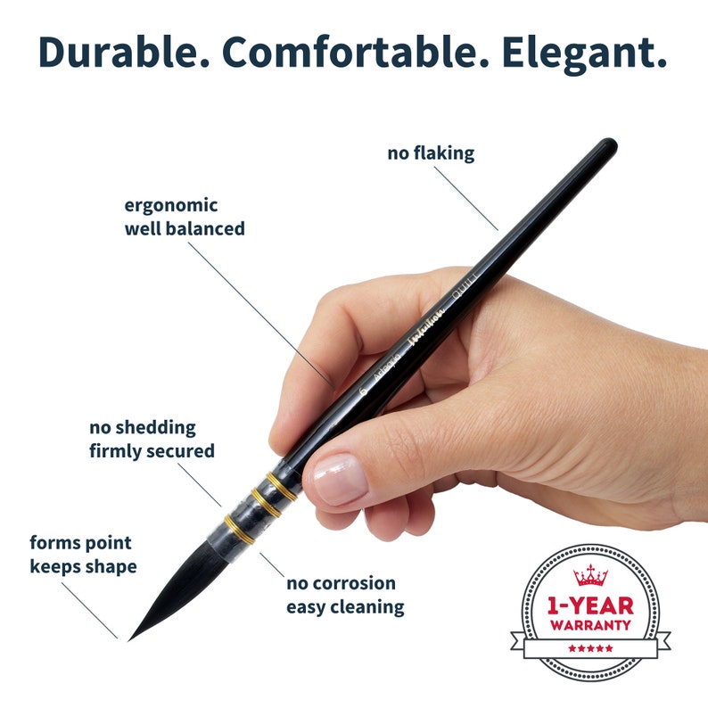 ARTEGRIA Watercolor Brush Set 2 Round Quill Paint Brushes Etsy