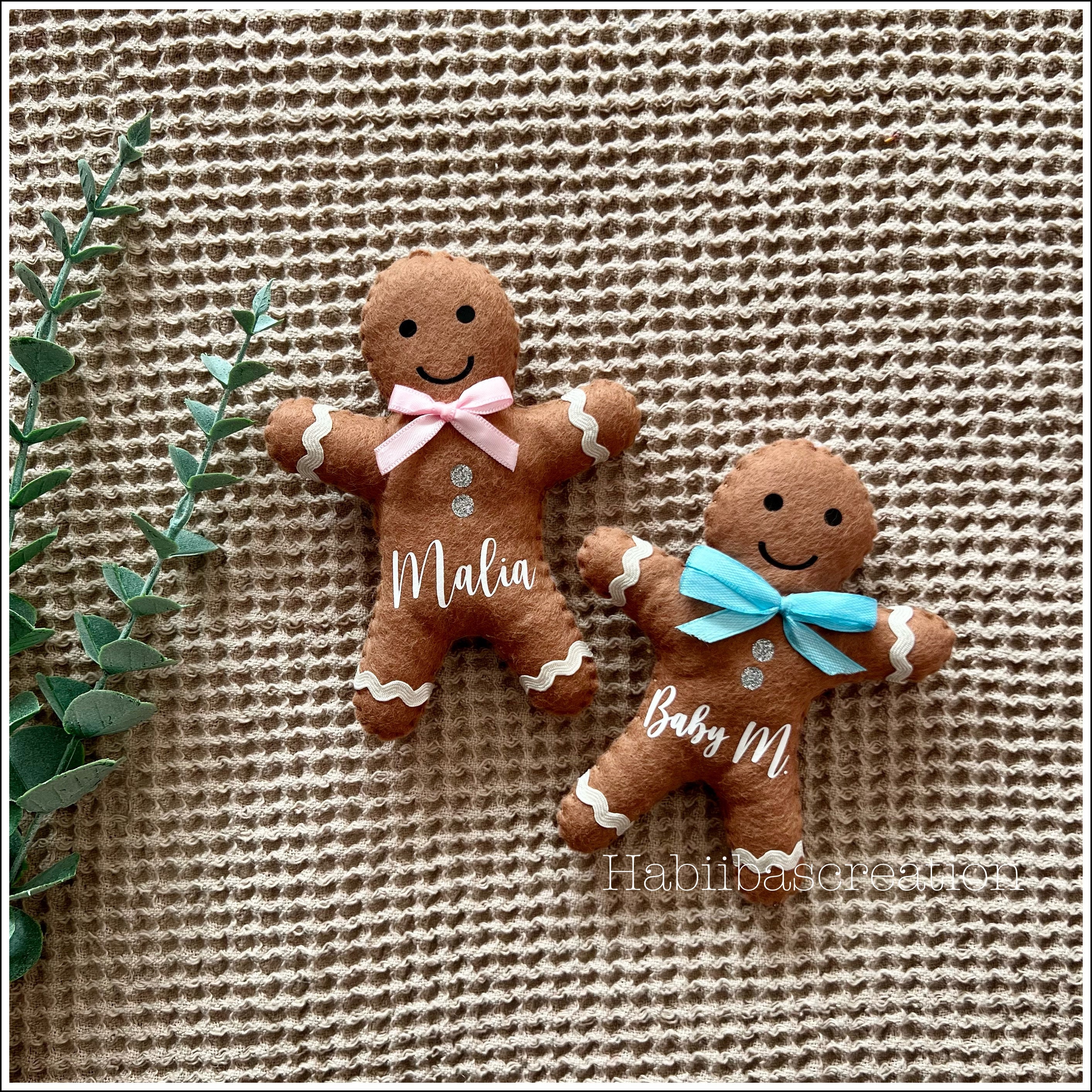 Weihnachtsbaumschmuck Lebkuchenmänner - 12 Stück Lebkuchenfiguren & Zuckerstangen Deko