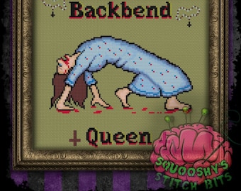 Exorcist Regan Backbend Cross Stitch Pattern, Horror Yoga (PDF)