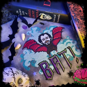 Bat!, WWDITS, Laszlo, Cross Stitch, PDF Pattern, Bats. Vampire, Vampire bat, What We Do In The Shadows