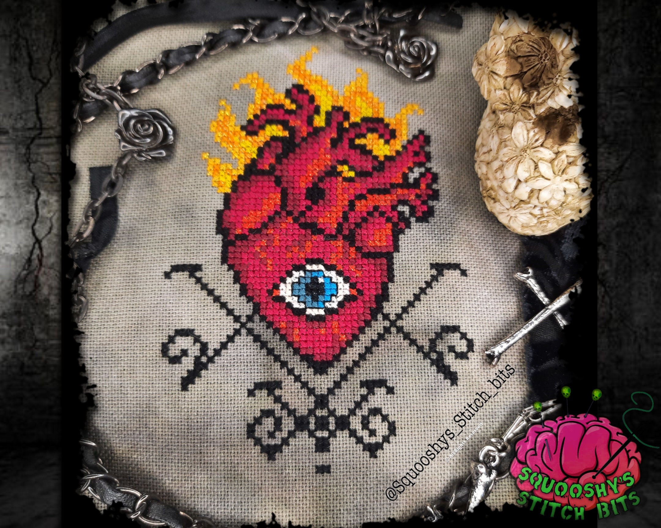 Sacred Heart Cross Stitch Pattern PDF Pattern Heart | Etsy