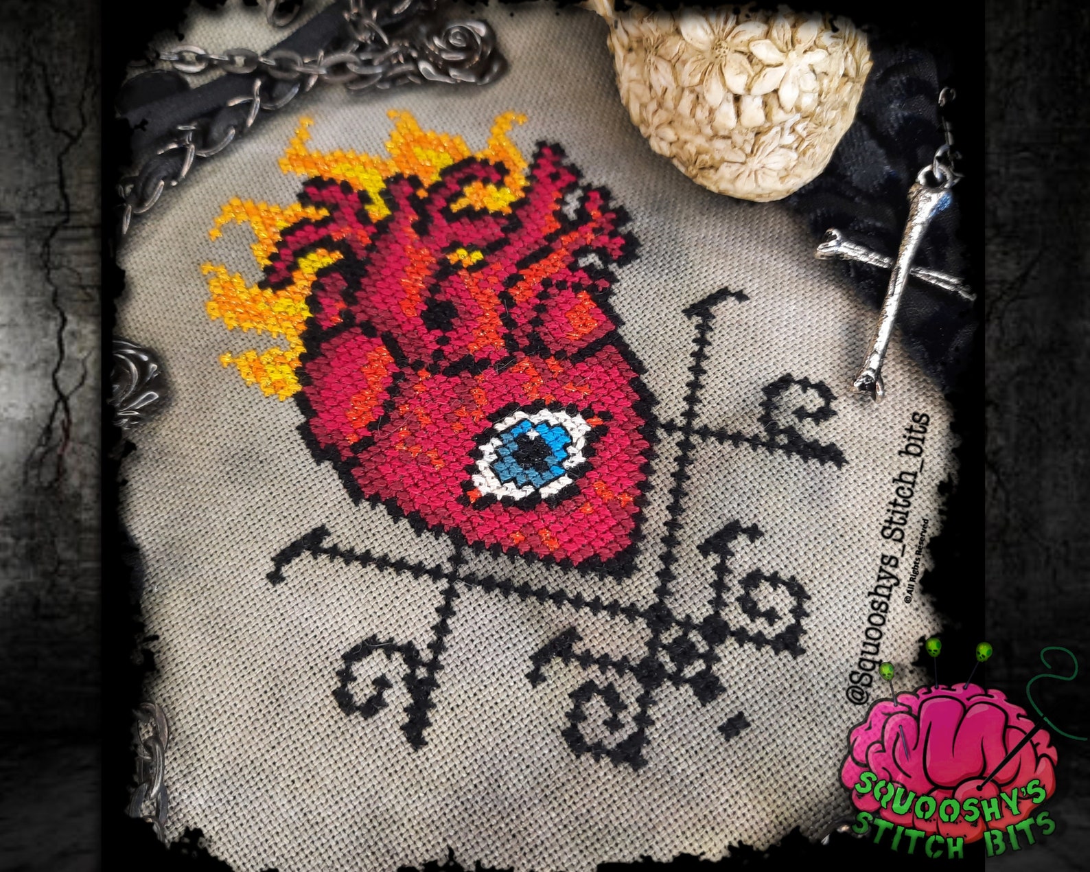 Sacred Heart Cross Stitch Pattern PDF Pattern Heart | Etsy
