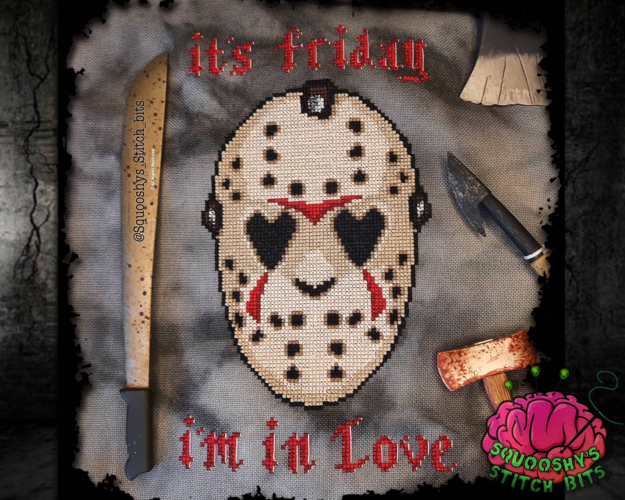 Friday I'm in Love, Jason Mask, Cross Stitch Pattern, PDF Pattern