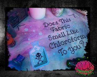 Funny Chloroform Cross Stitch Pattern, Dark Humor (PDF)