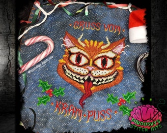 Krampus Cat Cross Stitch Pattern, Krampusnacht (PDF Pattern)