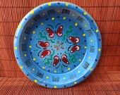 Hand painted pot saucer - quot Upside Down quot