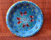 Hand painted pot saucer - quot Upside Down quot