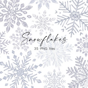 Copo de nieve plateado Clipart - Copos de nieve PNG - Clipart de Navidad - Copos de nieve brillantes PNG - Clipart de Navidad - Clipart de invierno - 2607