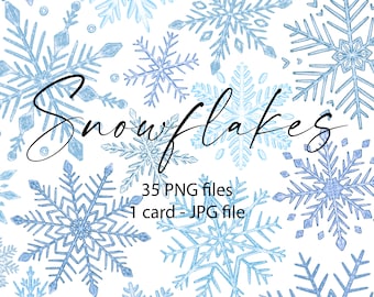 Blue Snowflake Clipart - Snowflakes PNG - Christmas Clipart - Glitter Snowflakes PNG - Xmas clipart - Winter Clip Art - 2607