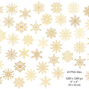 Gyllene snöflinga Clipart - Snöflingor PNG - Jul Clipart - Glitter snöflingor PNG - Jul clipart - Vinter Clip Art - 2607 bild 2