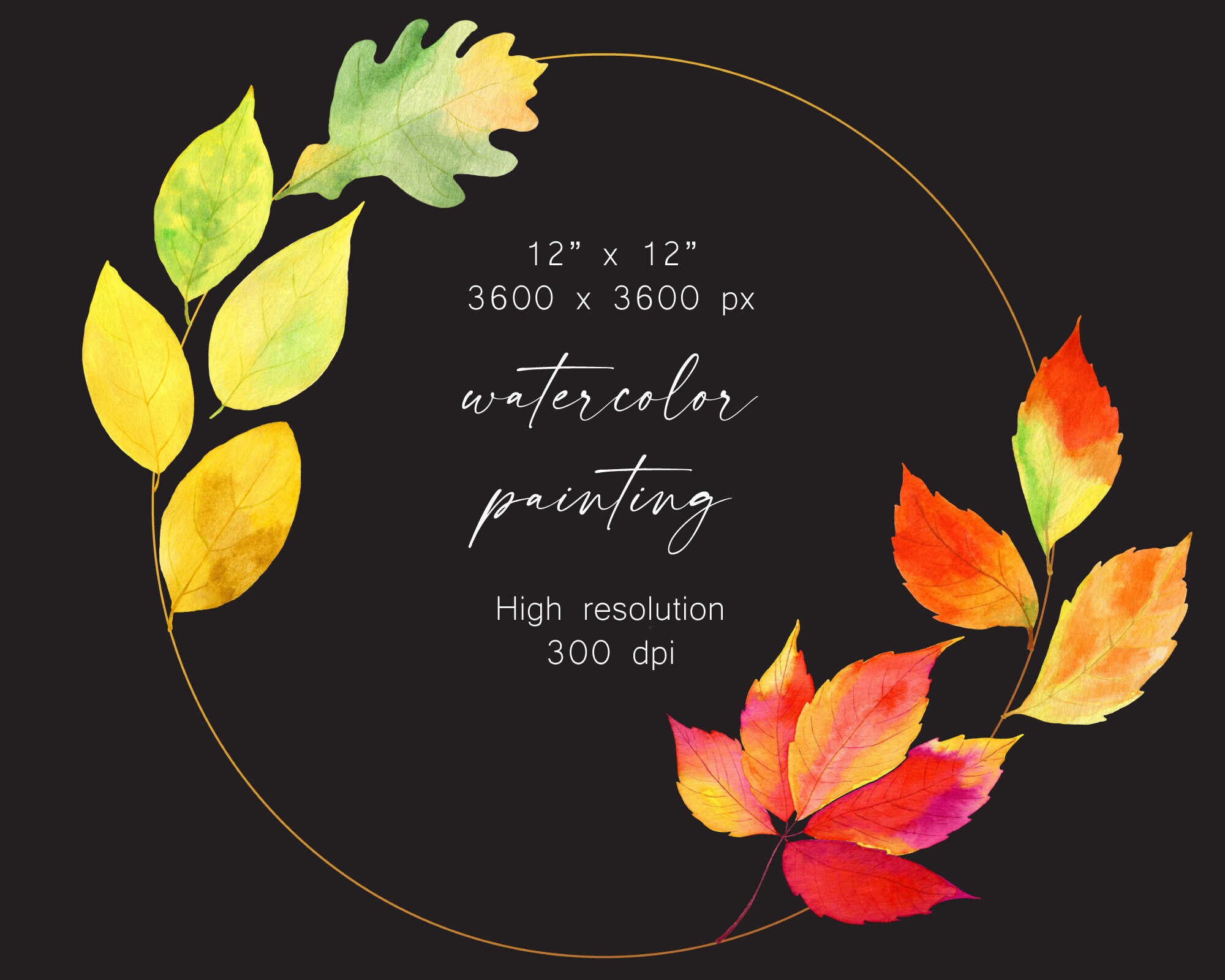 Autumn Leaves Wreath, Watercolor Clipart, Fall Wreath Png, Autumn ...