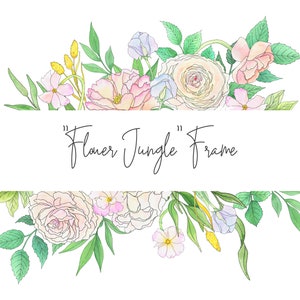 Bloemen zachte framerand. Aquarel perzik Blush stoffige zacht roze bloemen clipart. Pioenroos Orchidee Aartje. Direct downloaden van bestanden 99