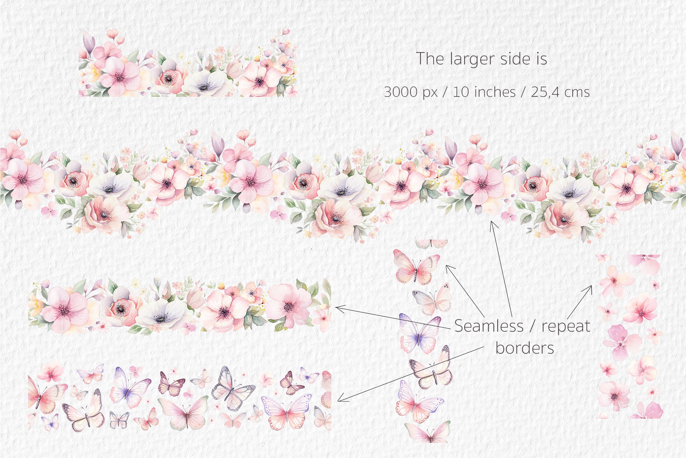 Floral Butterfly Watercolor Clipart PNG - Butterfly Bundle ...