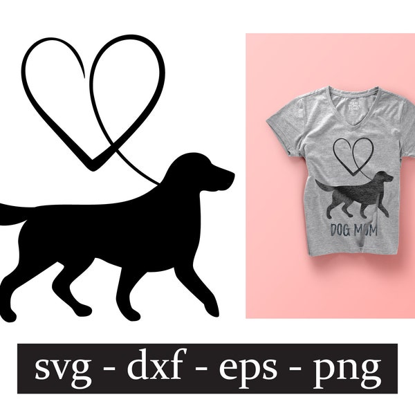 Dog with Heart SVG. Dog Mom Svg. Labrador Retriever Love, Lover, Owner. Lab Mama Clipart, Instant File Download 42