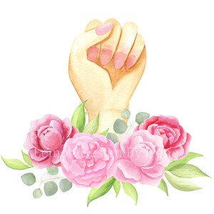 Girl Power Digitale Datei. Aquarell Clipart. PNG. GRL PWR. Starke Frauen. Feministische Clipart. Mädchen Empowerment, Instant File Download