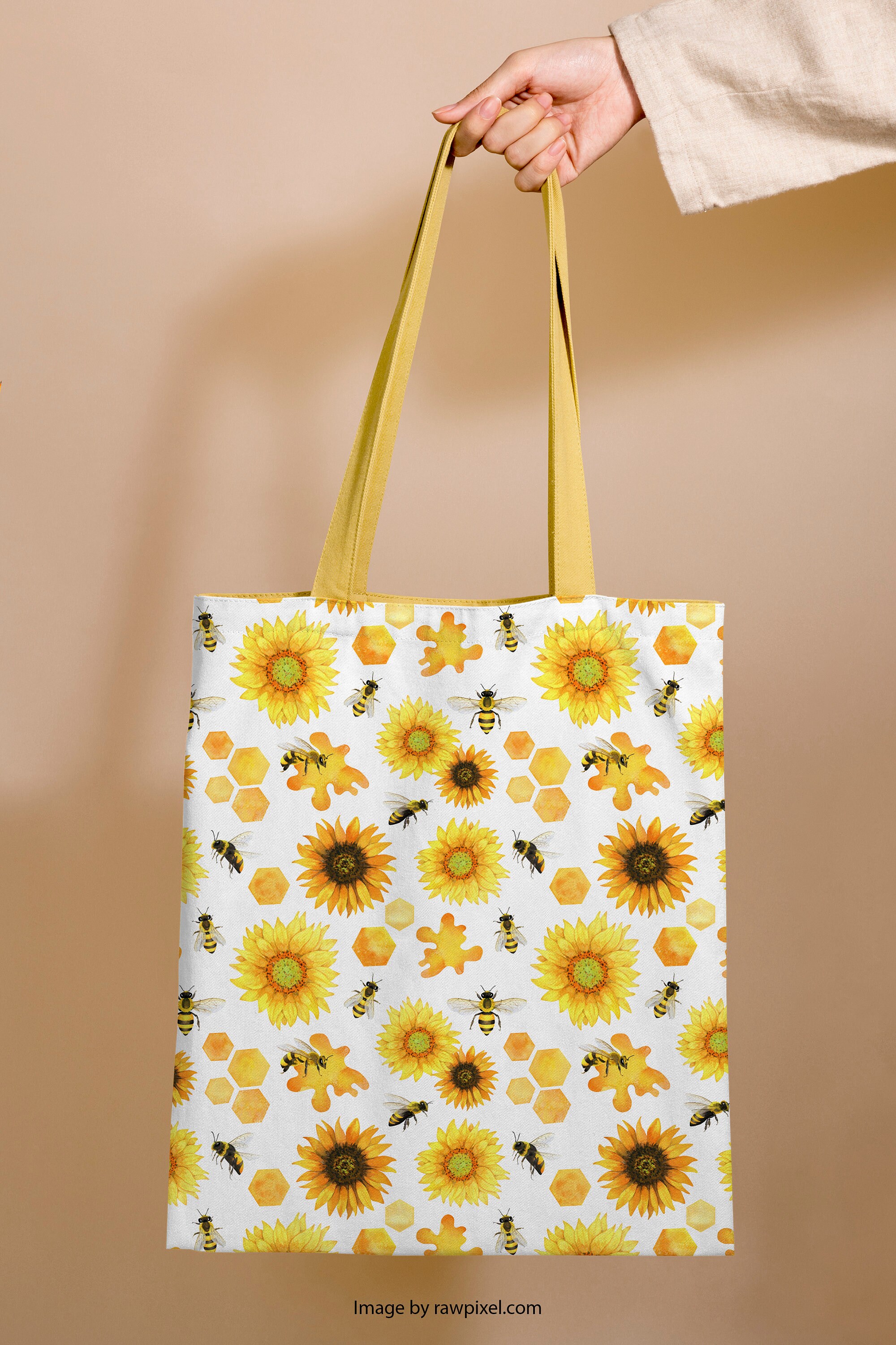 Sunflowers & Honey Bee Digital Paper Repeat Seamless Pattern - Etsy