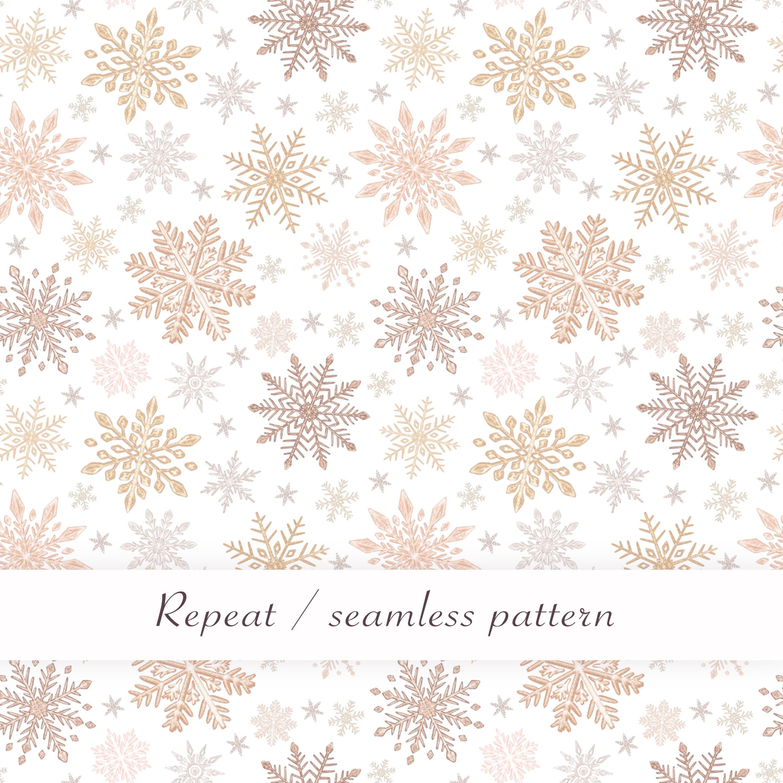 Eml Neutral Snowflake Seamless Pattern | Digital Paper | Neutral Colors | Winter ...